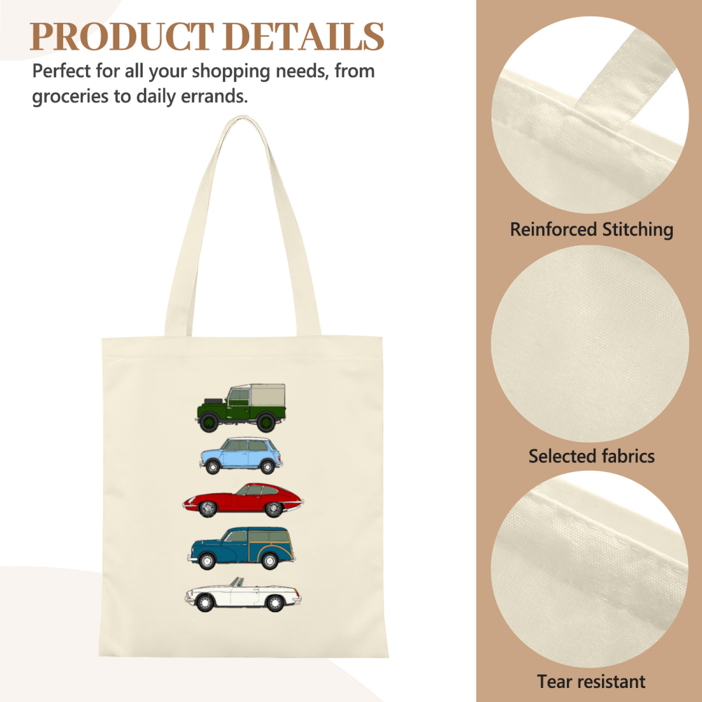 Minimal Luxury Fashion Logo Canvas Bag | Simple Trendy Daily Carry Shoulder Bag
