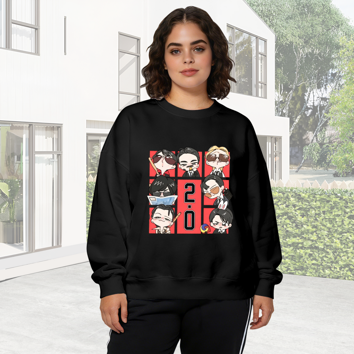 Astronaut Hanging On Thread Minimal Space Art Crewneck Sweatshirt