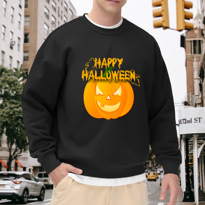 Happy Halloween Spooky Jack?O?Lantern Crew Neck Sweatshirt