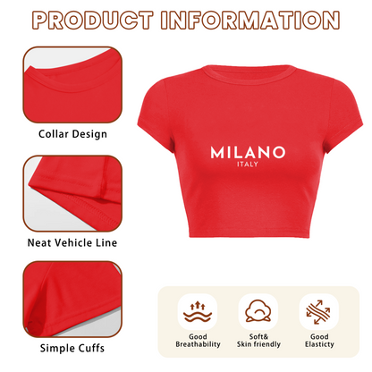 Minimal MILANO ITALY City Red Crop Top