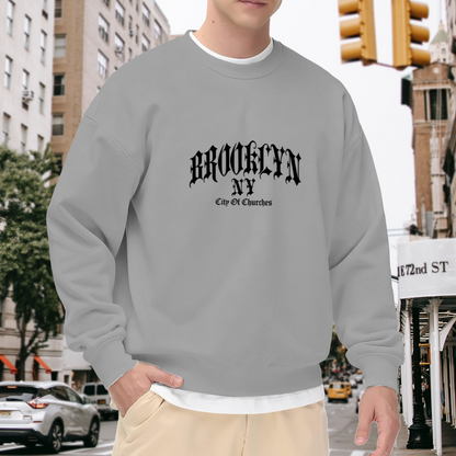 Gothic Brooklyn NY City Letter Crewneck Sweatshirt