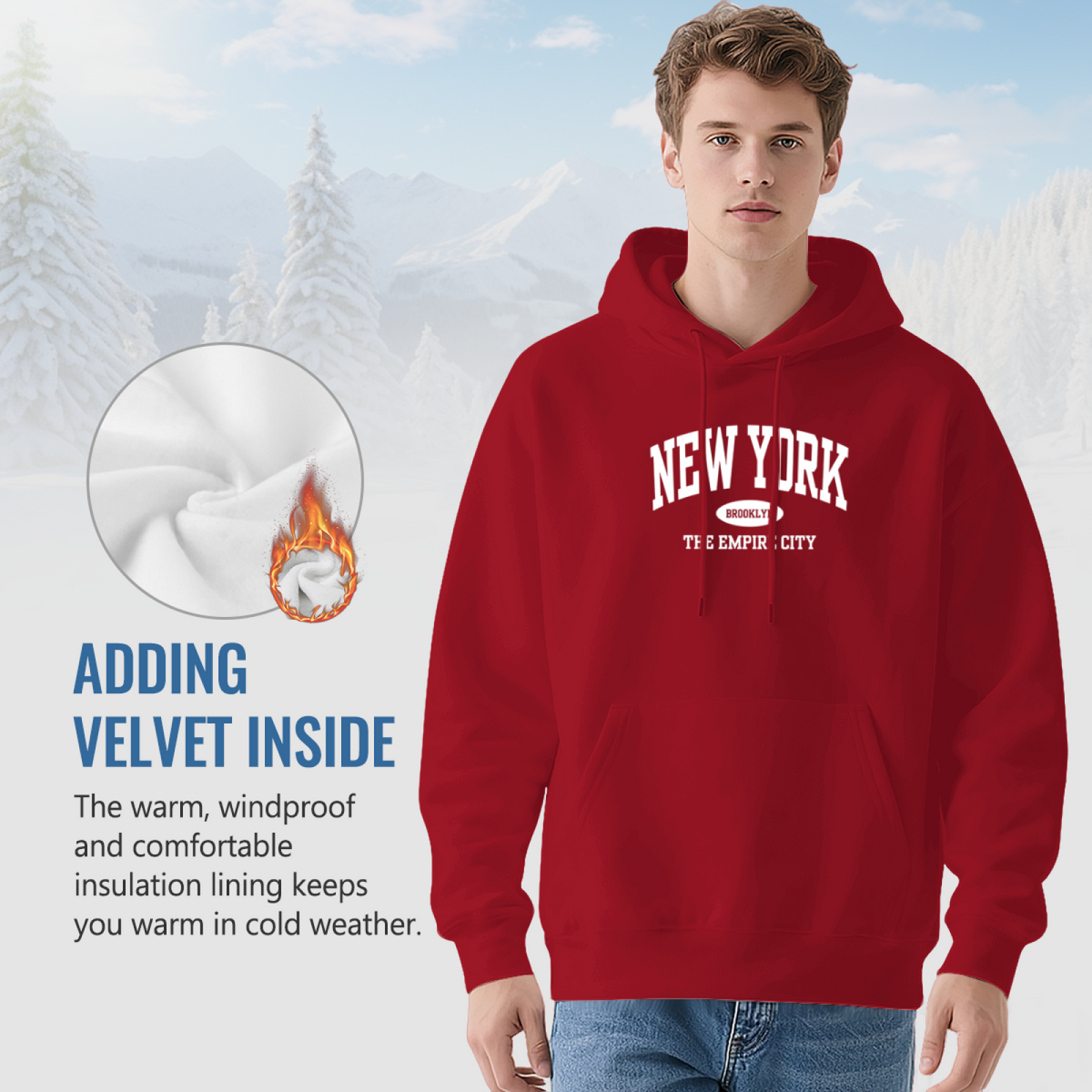 New York Brooklyn Empire City Retro College Hoodie