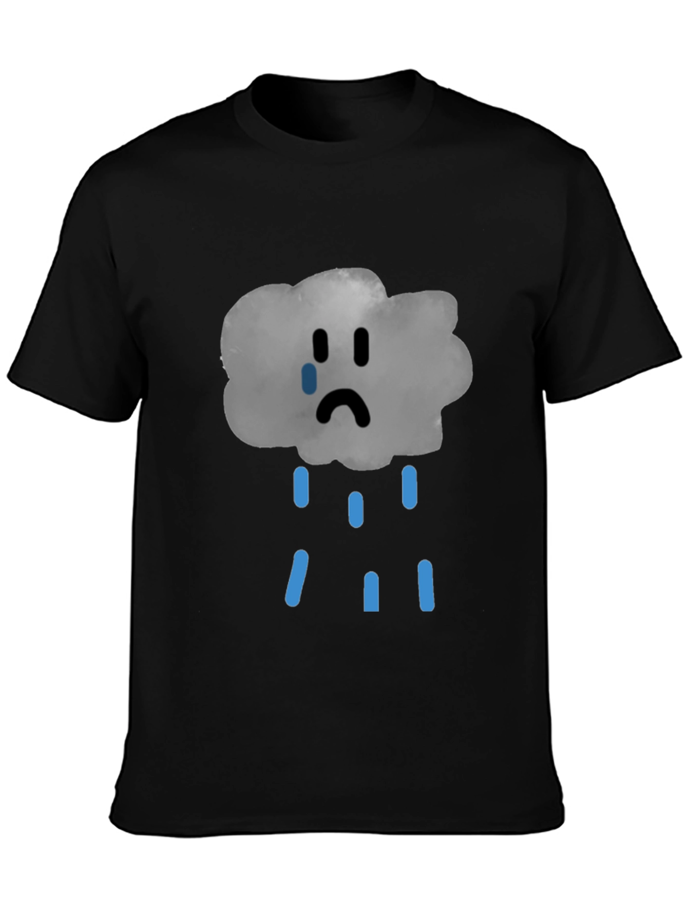 Sad Cloud Graphic Tee - Unisex Black T-Shirt