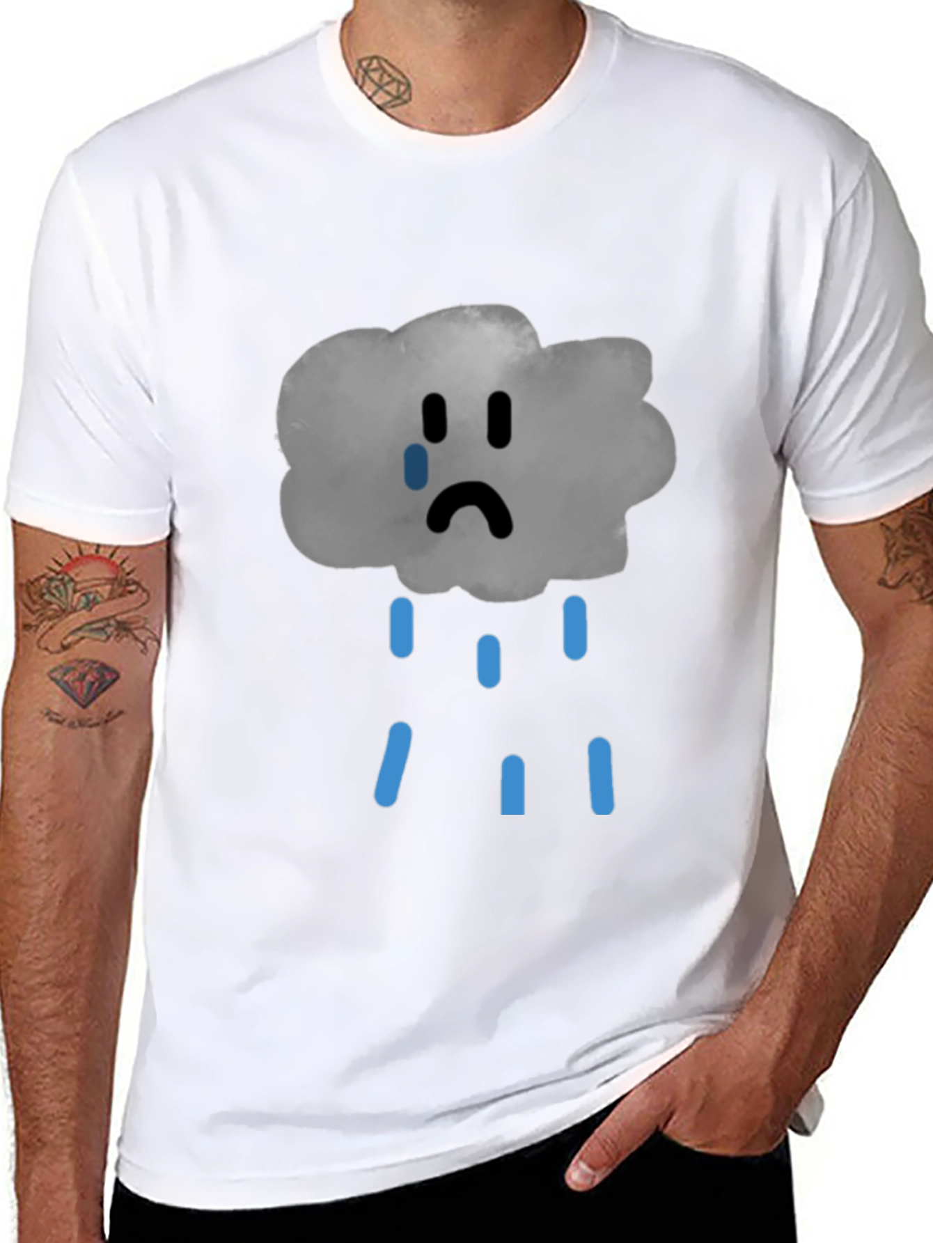 Sad Cloud Graphic Tee - Unisex Black T-Shirt