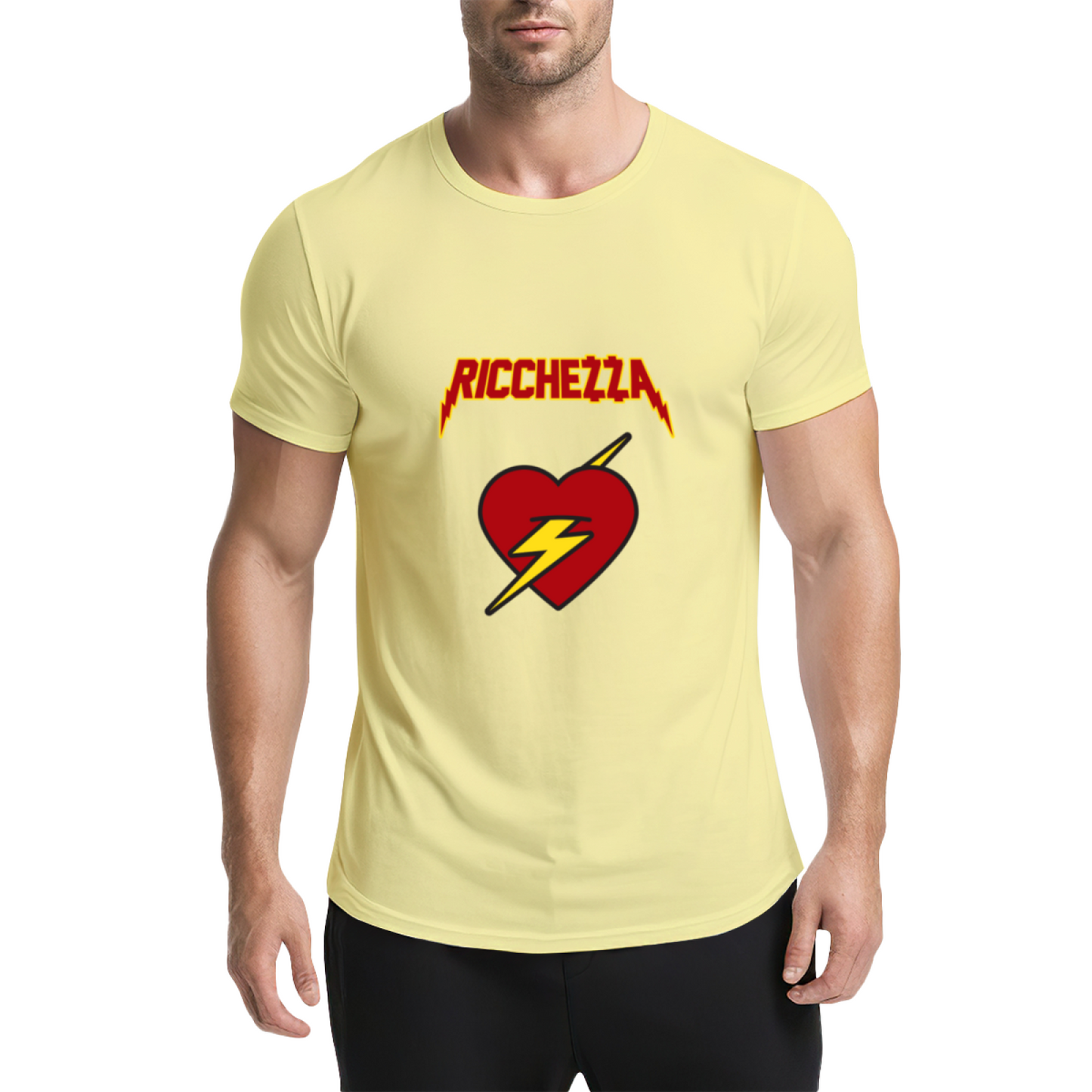 Ricchezza Lightning Bolt Red Heart Pink Tee