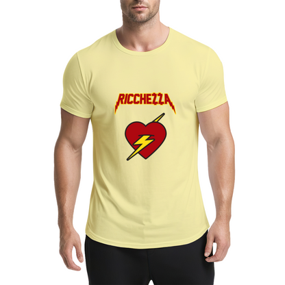 Ricchezza Lightning Bolt Red Heart Pink Tee