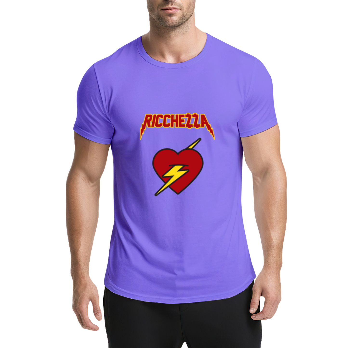 Ricchezza Lightning Bolt Red Heart Pink Tee