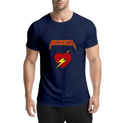 Ricchezza Lightning Bolt Red Heart Pink Tee