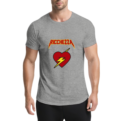 Ricchezza Lightning Bolt Red Heart Pink Tee