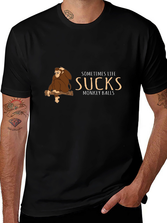 Sometimes Life Sucks Monkey T-Shirt - Funny Graphic Tee