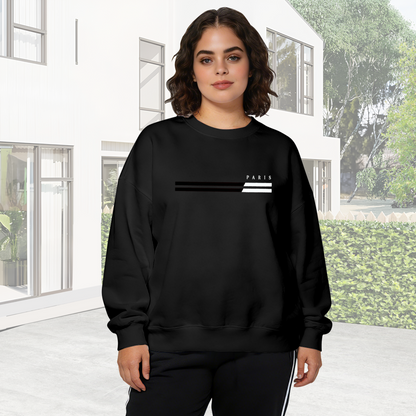 Minimal Paris Striped Modern Graphic Crewneck Sweatshirt