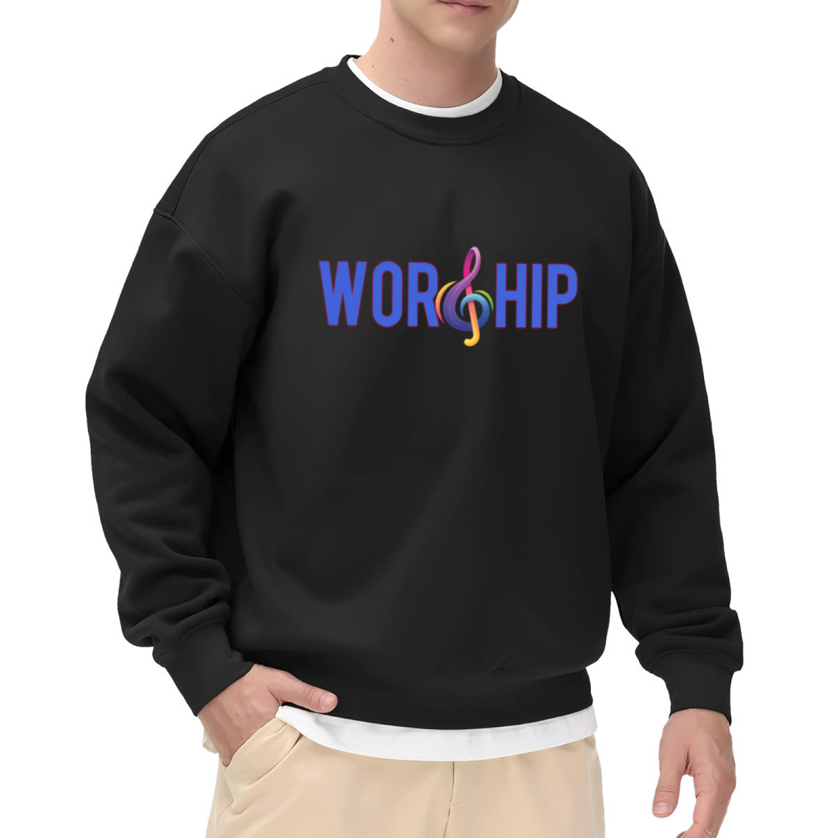 Worship Music Note Faith?Inspired Crewneck Sweatshirt