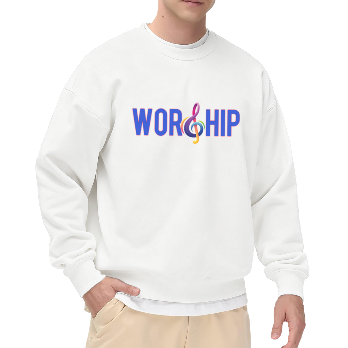 Worship Music Note Faith?Inspired Crewneck Sweatshirt