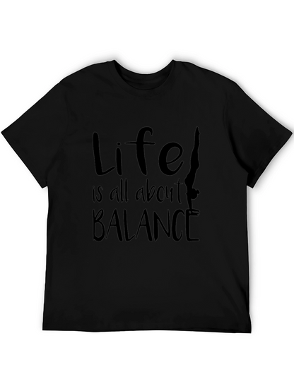 Life Balance Graphic Tee - Black Cotton Blend