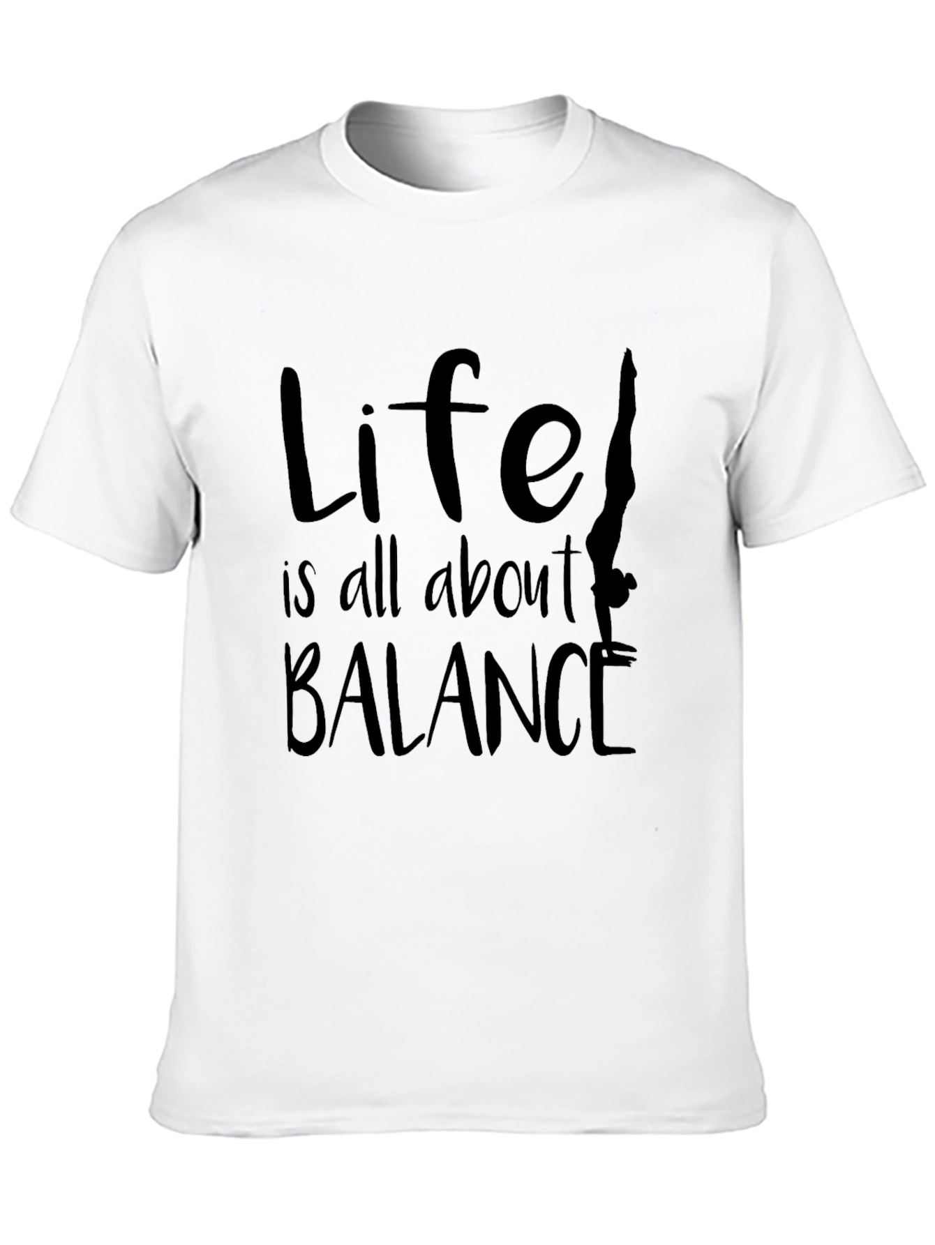 Life Balance Graphic Tee - Black Cotton Blend