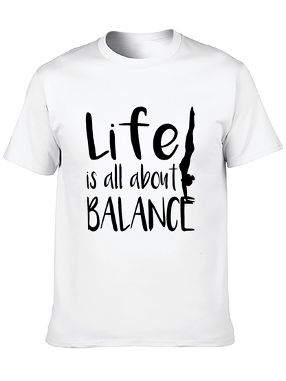 Life Balance Graphic Tee - Black Cotton Blend
