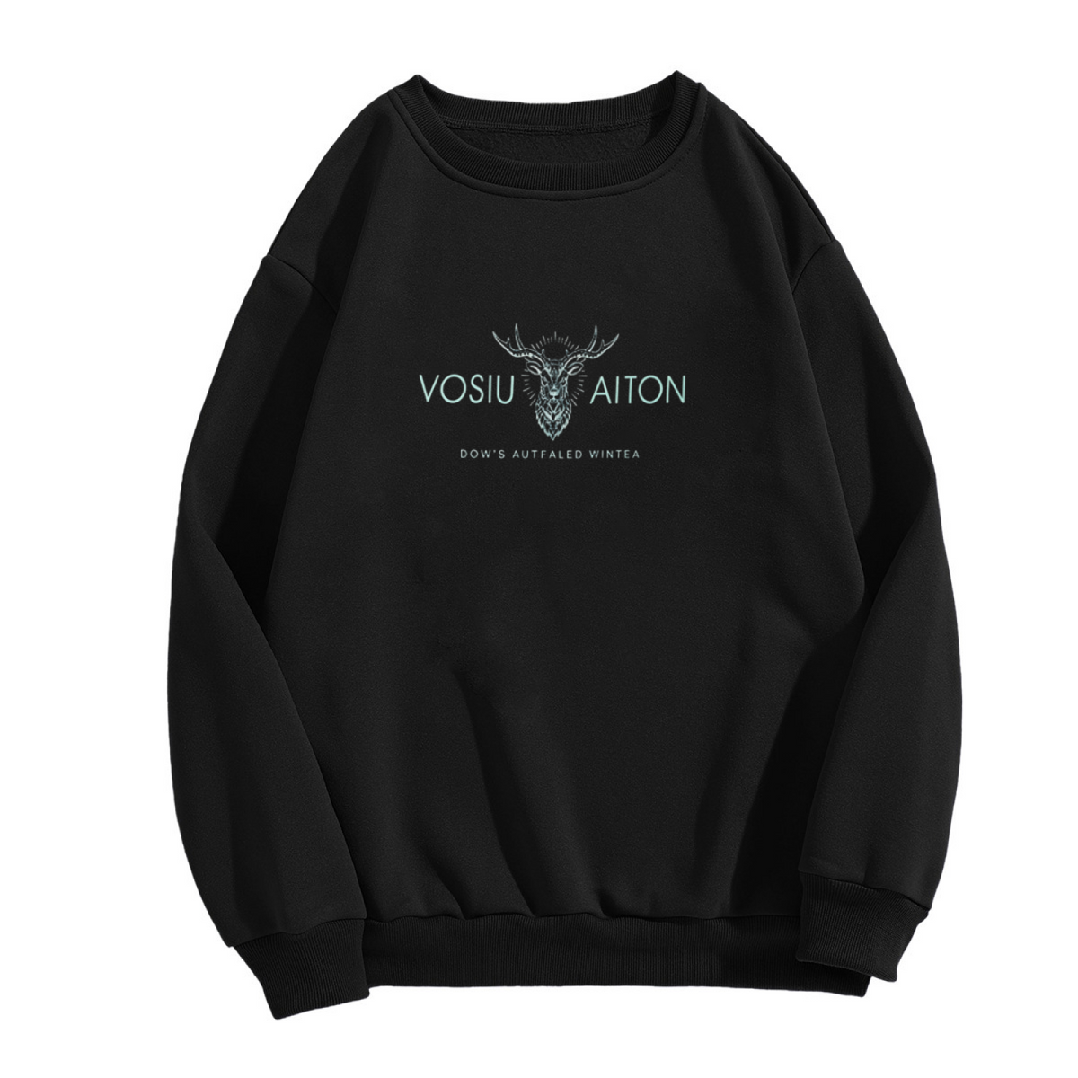Aesthetic Deer Head Vintage Text Crewneck Sweatshirt