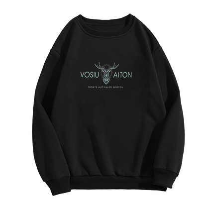 Aesthetic Deer Head Vintage Text Crewneck Sweatshirt