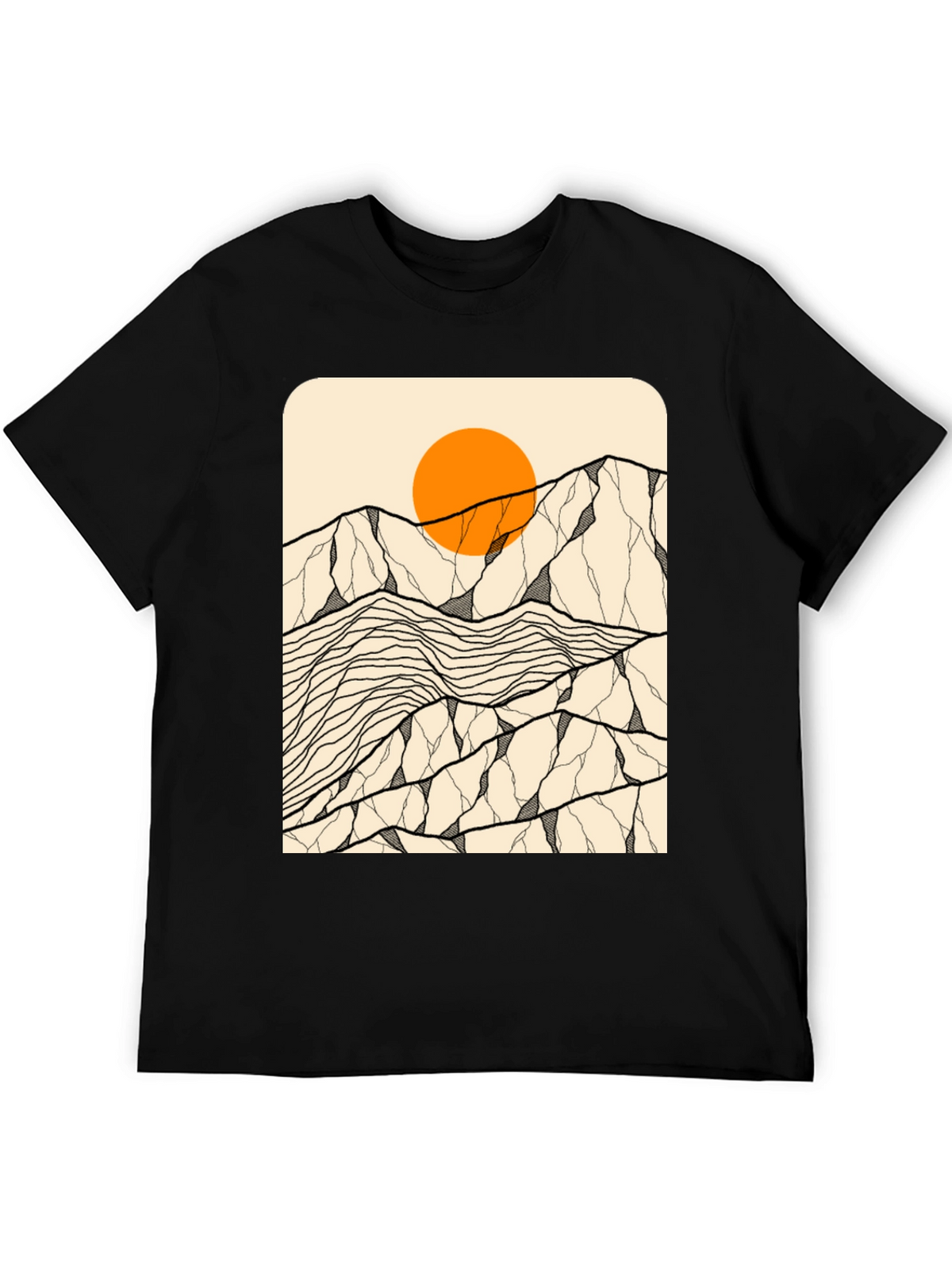 Mountain Sun Graphic Tee - Black Unisex T-Shirt