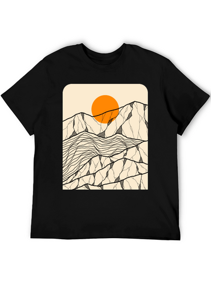 Mountain Sun Graphic Tee - Black Unisex T-Shirt