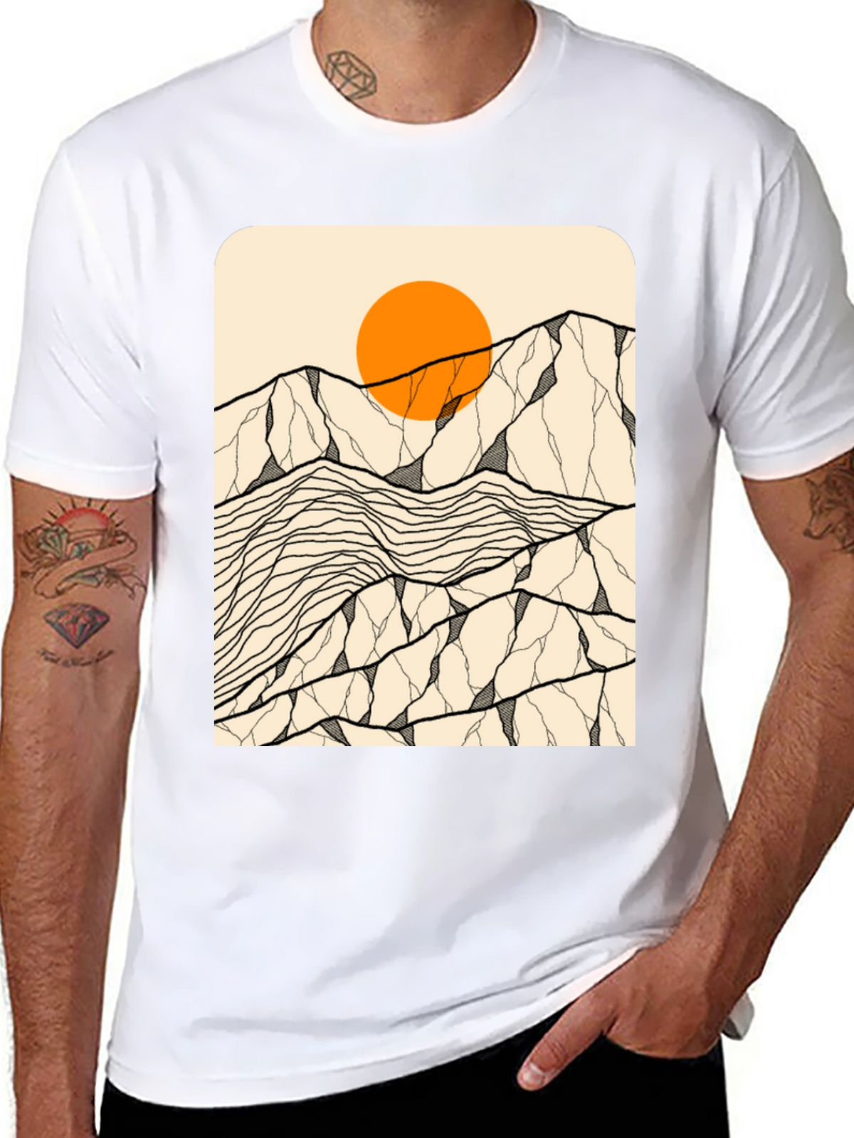 Mountain Sun Graphic Tee - Black Unisex T-Shirt
