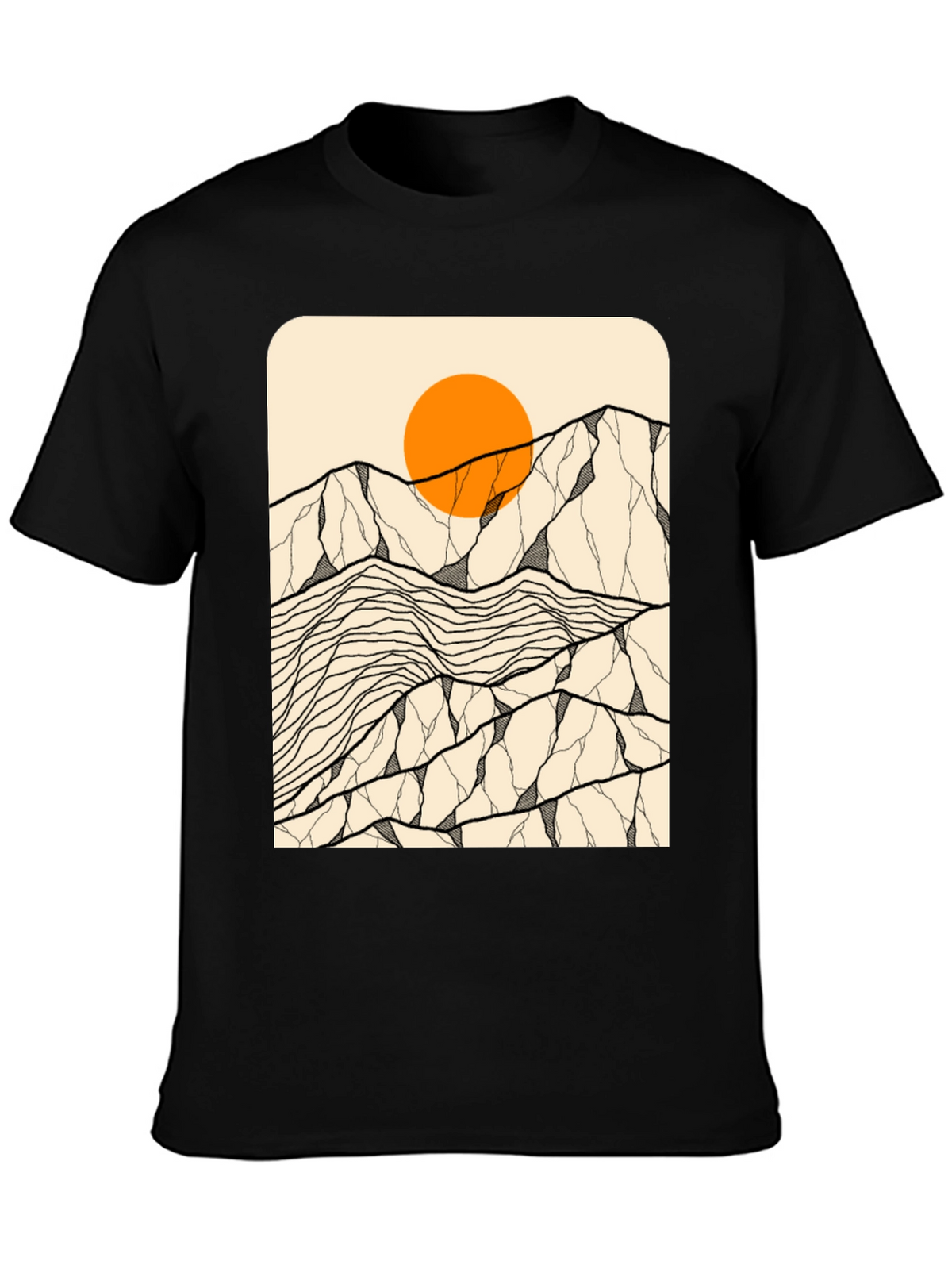 Mountain Sun Graphic Tee - Black Unisex T-Shirt