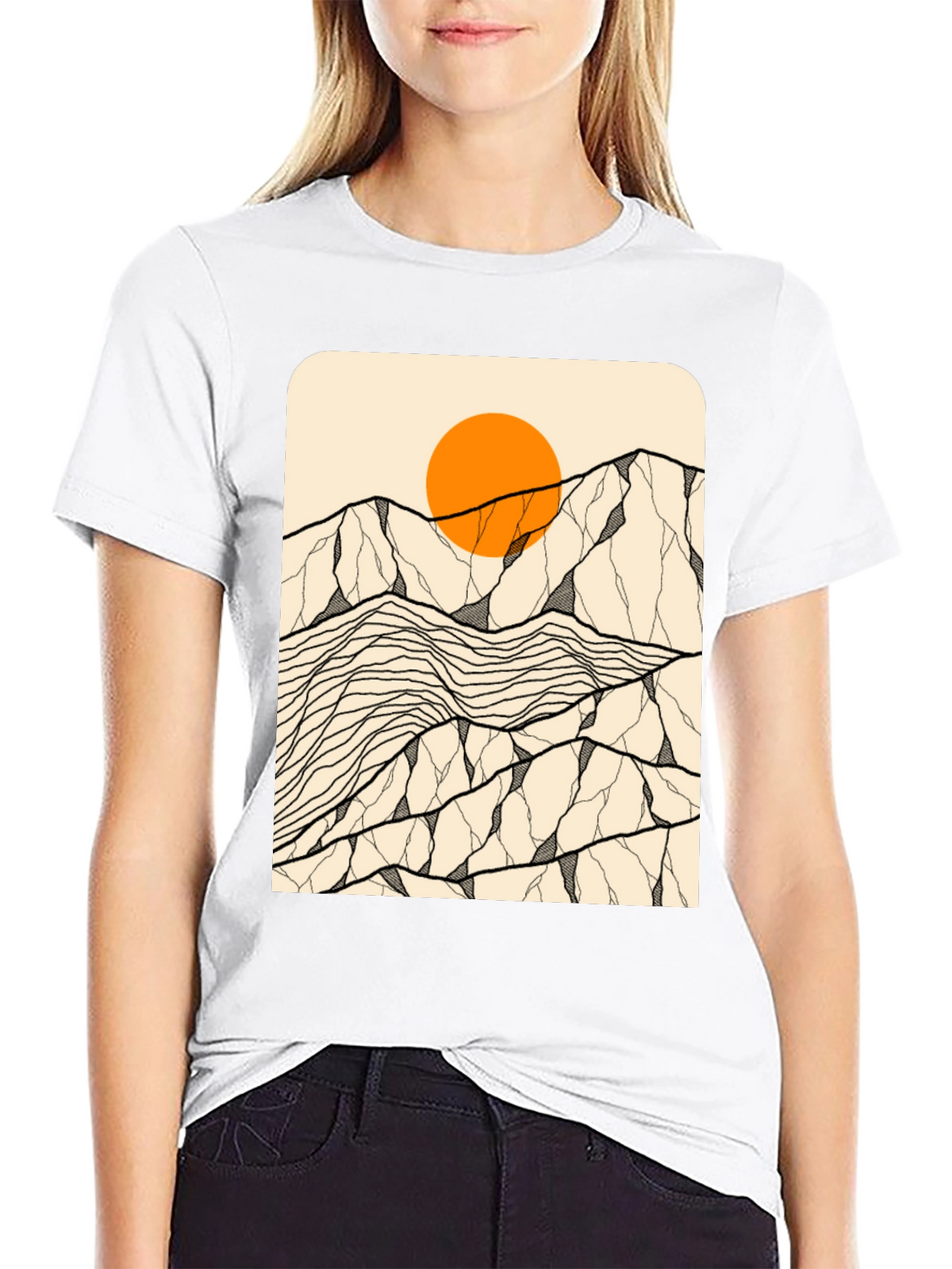 Mountain Sun Graphic Tee - Black Unisex T-Shirt