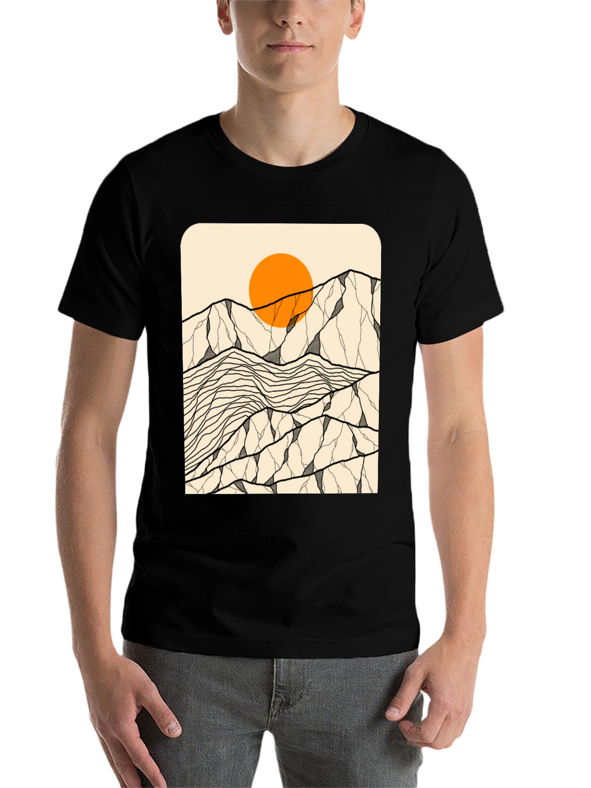 Mountain Sun Graphic Tee - Black Unisex T-Shirt