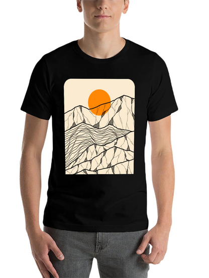 Mountain Sun Graphic Tee - Black Unisex T-Shirt