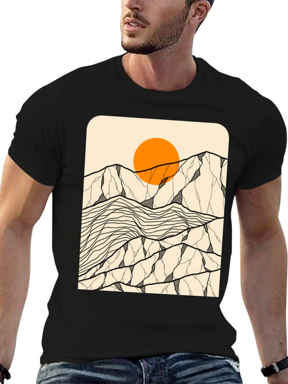 Mountain Sun Graphic Tee - Black Unisex T-Shirt