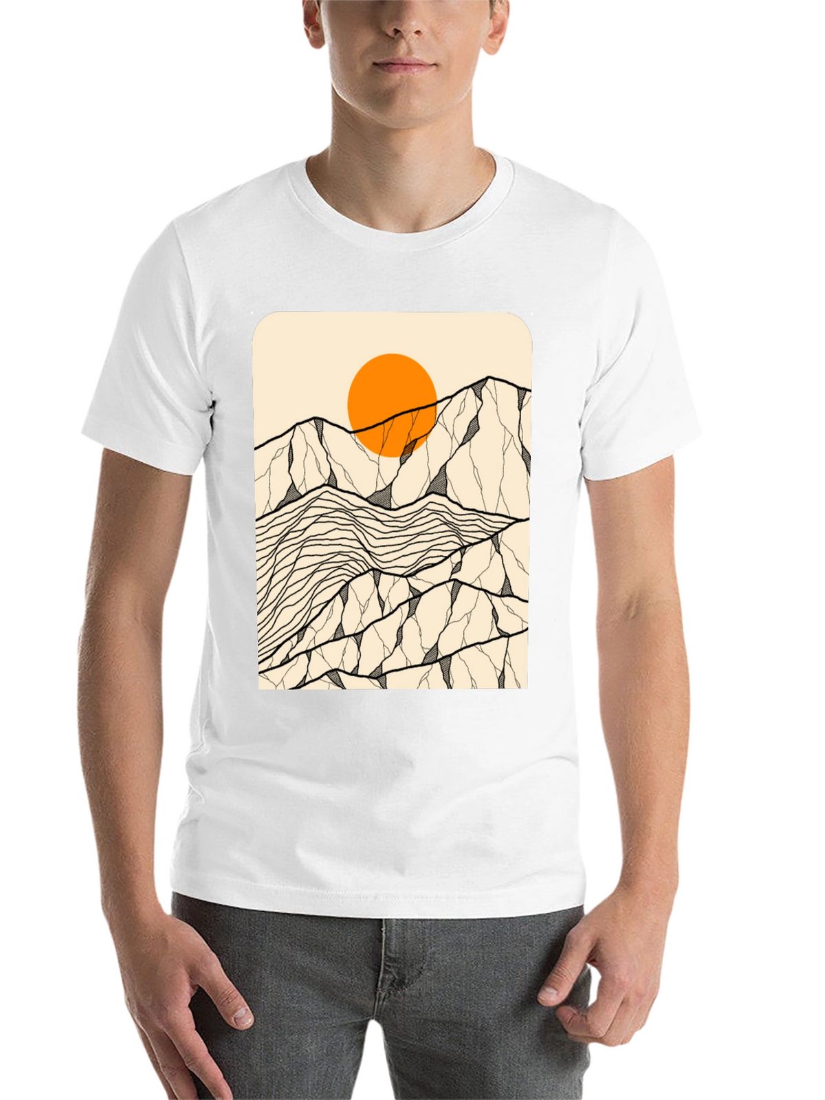 Mountain Sun Graphic Tee - Black Unisex T-Shirt