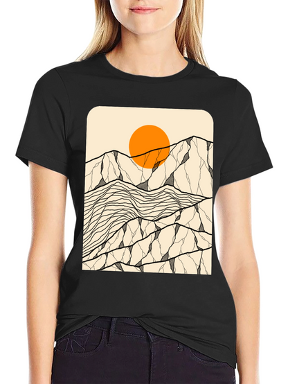 Mountain Sun Graphic Tee - Black Unisex T-Shirt