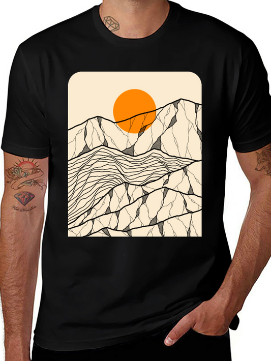 Mountain Sun Graphic Tee - Black Unisex T-Shirt