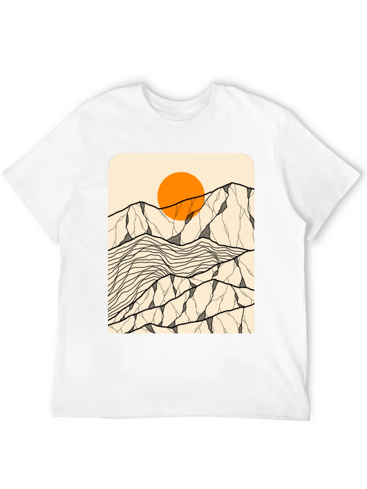 Mountain Sun Graphic Tee - Black Unisex T-Shirt