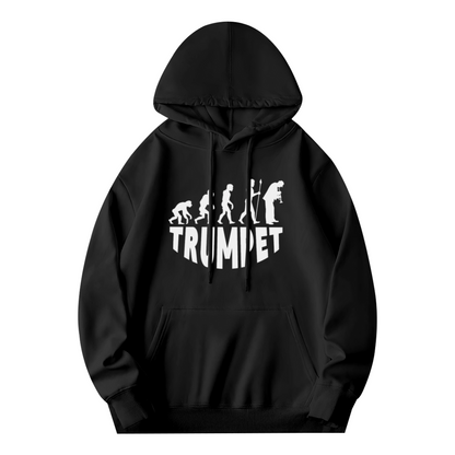 Evolution To Trumpet Player Graphic Hoodie, Soft Comfort Music Lover Black Hoodie