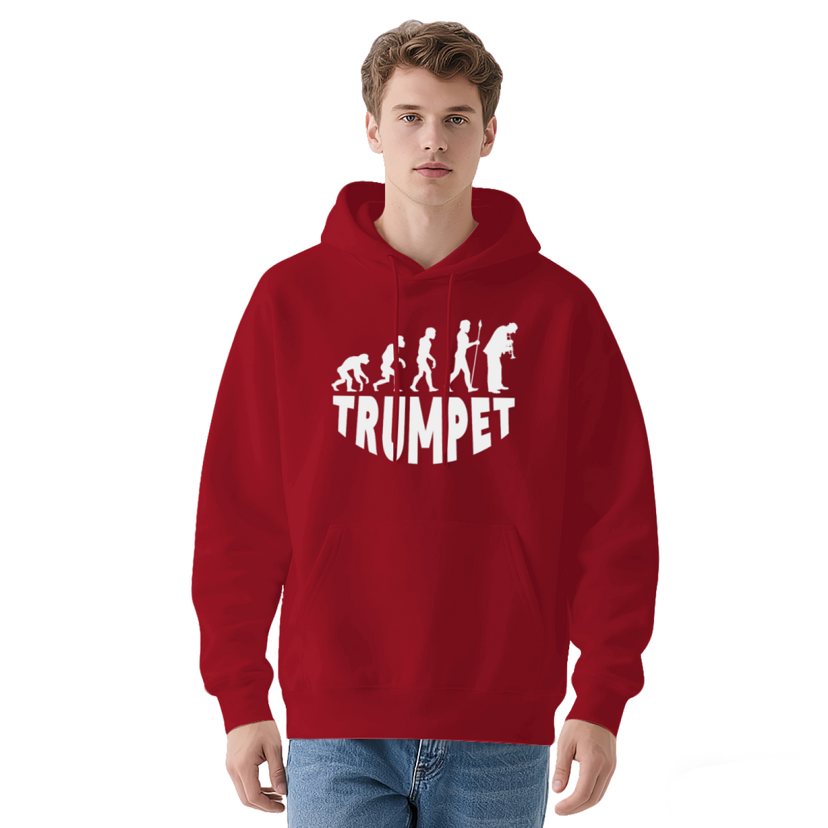 Evolution To Trumpet Player Graphic Hoodie, Soft Comfort Music Lover Black Hoodie