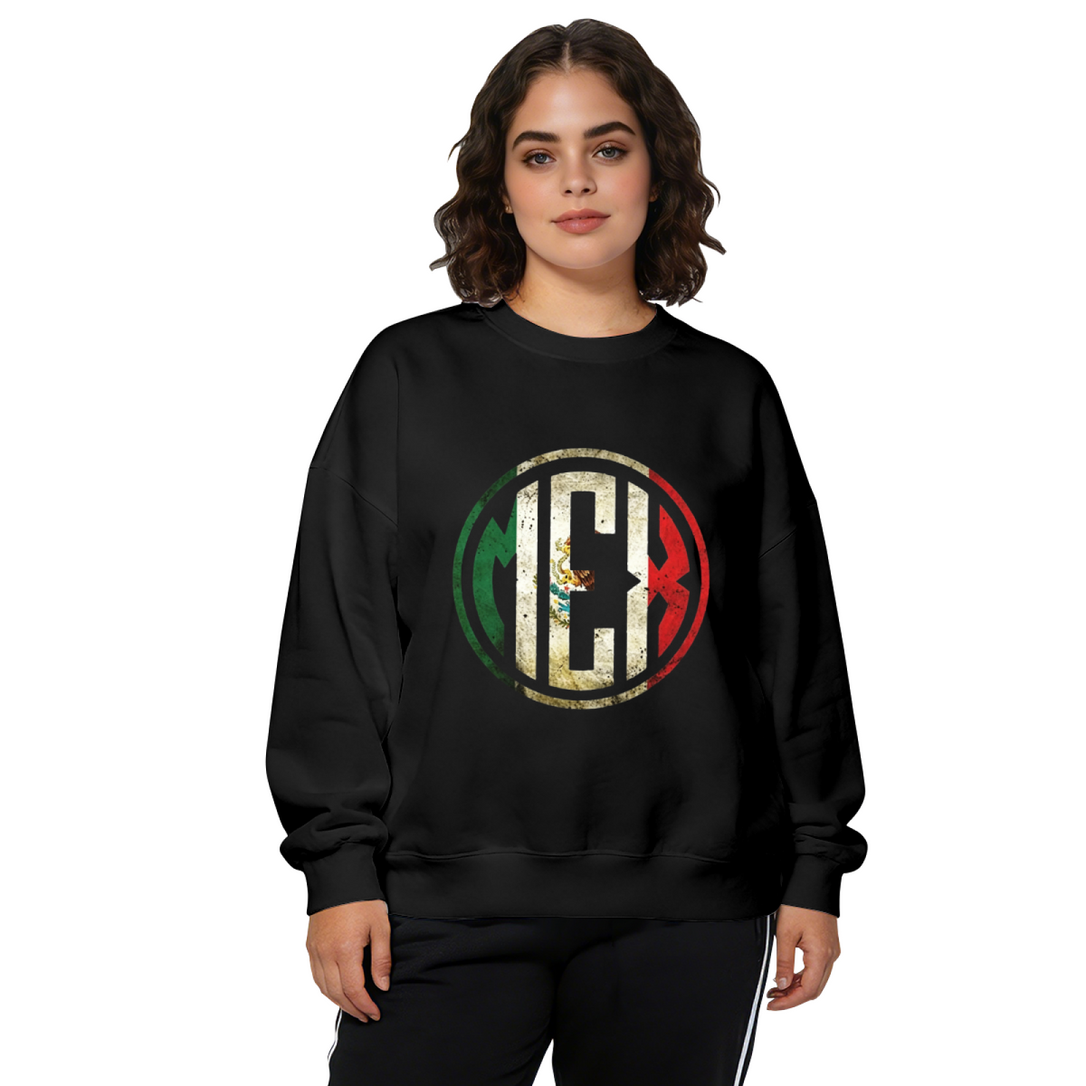 Vintage Distressed MEX Mexico Flag Logo Crewneck Sweatshirt