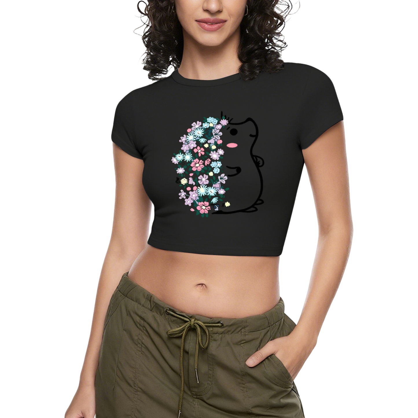 Wild West Bull Skull Western Grey Crop Top