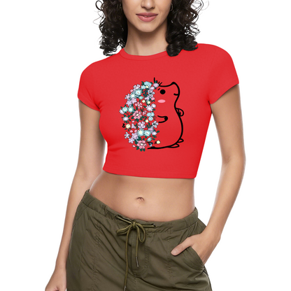 Wild West Bull Skull Western Grey Crop Top