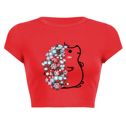 Wild West Bull Skull Western Grey Crop Top