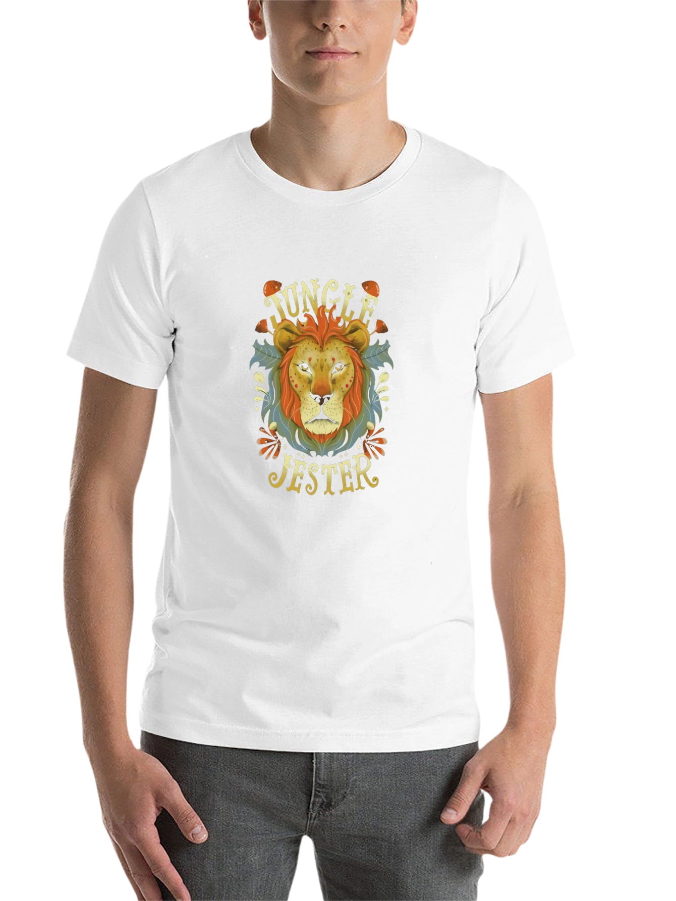 Jungle Jester Lion Graphic T-Shirt