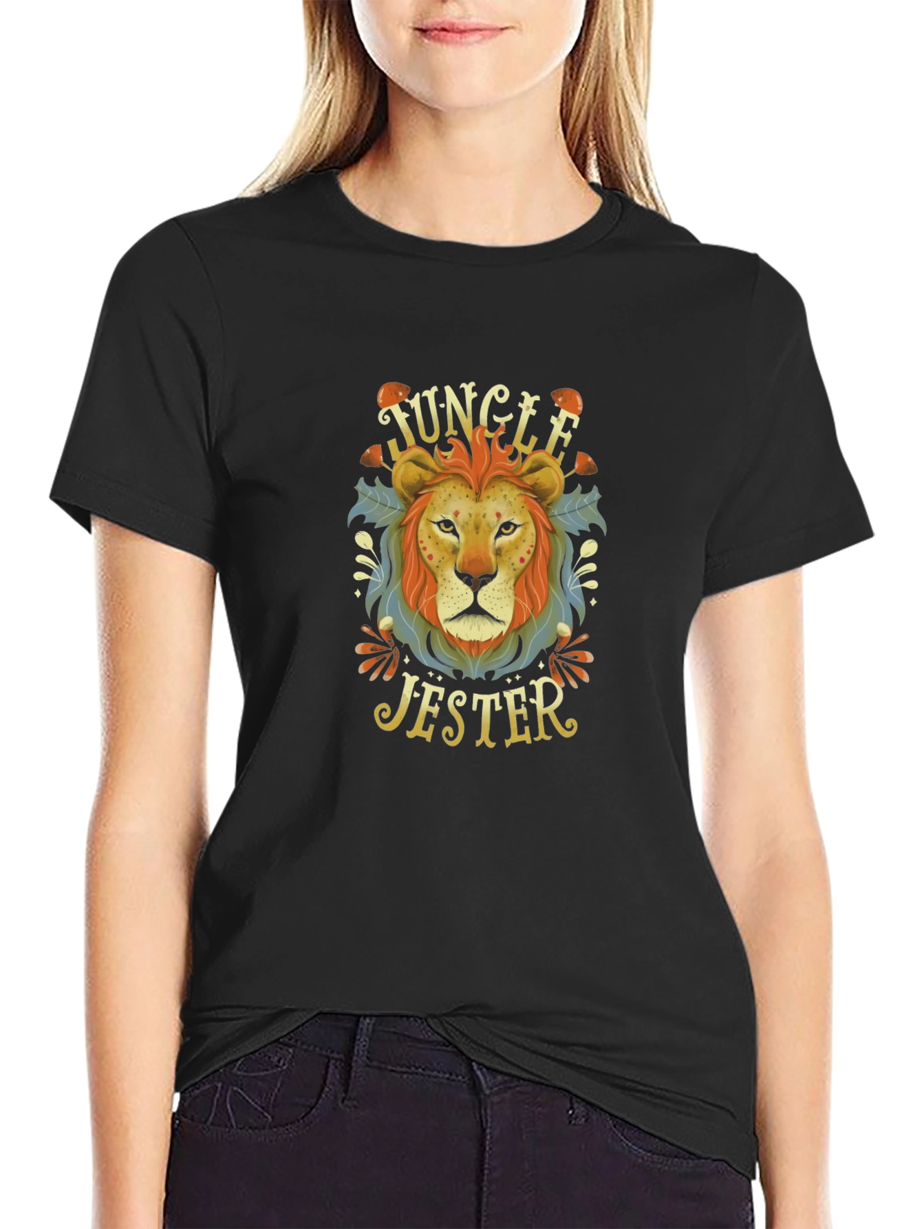 Jungle Jester Lion Graphic T-Shirt