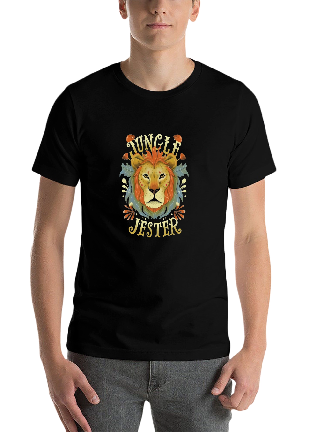 Jungle Jester Lion Graphic T-Shirt