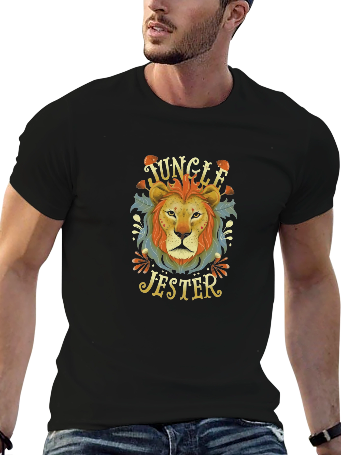 Jungle Jester Lion Graphic T-Shirt