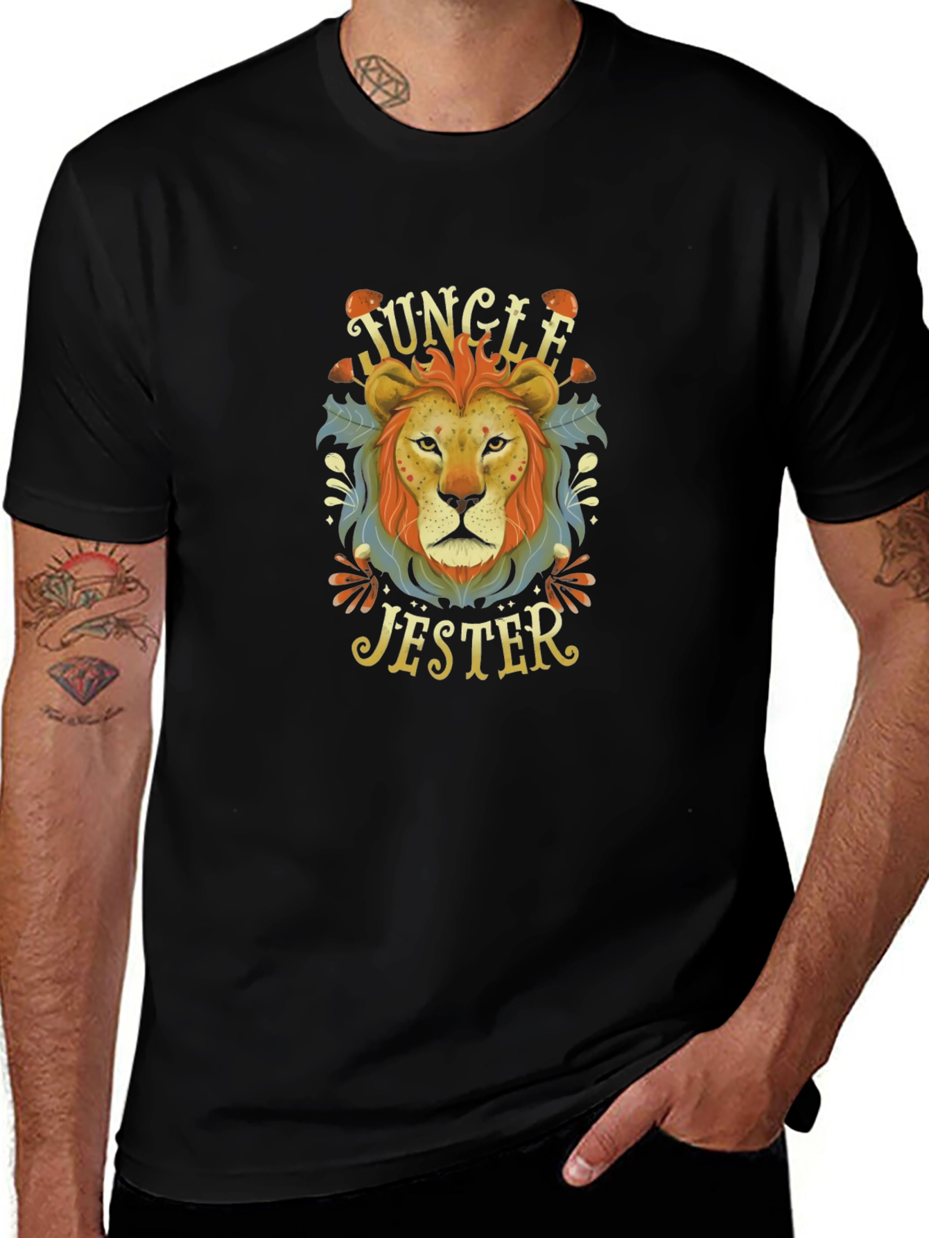 Jungle Jester Lion Graphic T-Shirt