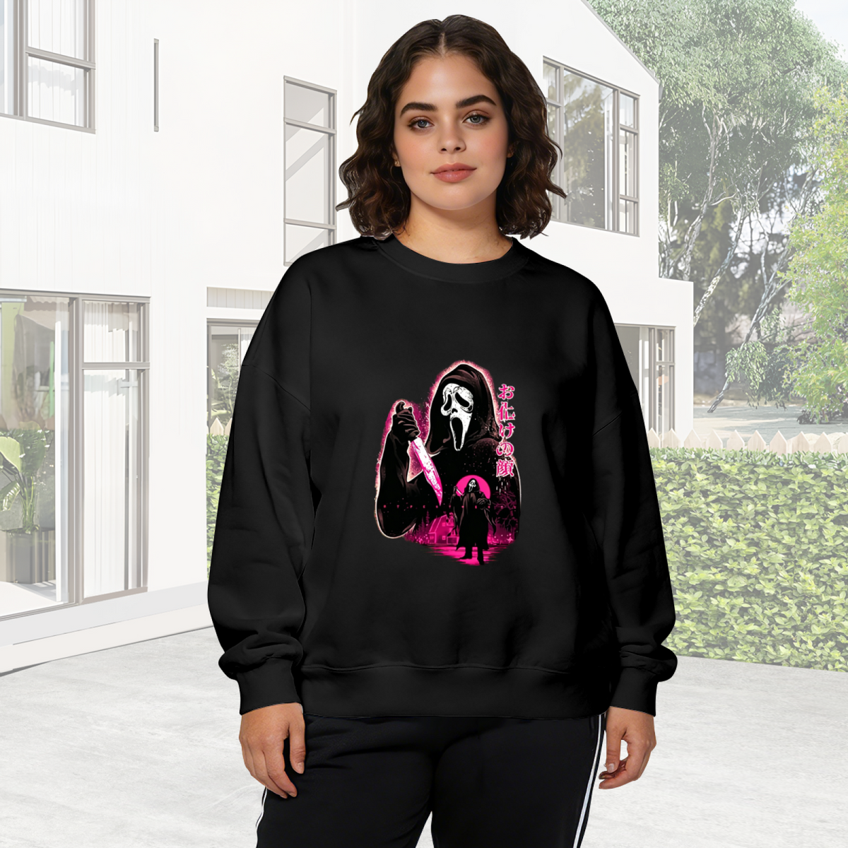 Stunning Watercolor Blue Butterfly Black Base Crewneck Sweatshirt