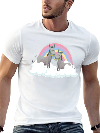 Rainbow Donkey Couple Graphic Tee