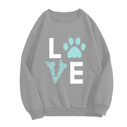Love Paw Print Grooming Scissors Pet Lover Crewneck Sweatshirt