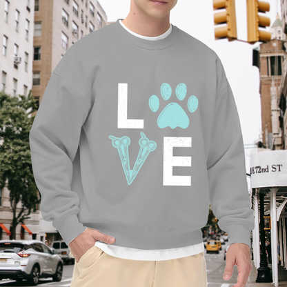 Love Paw Print Grooming Scissors Pet Lover Crewneck Sweatshirt