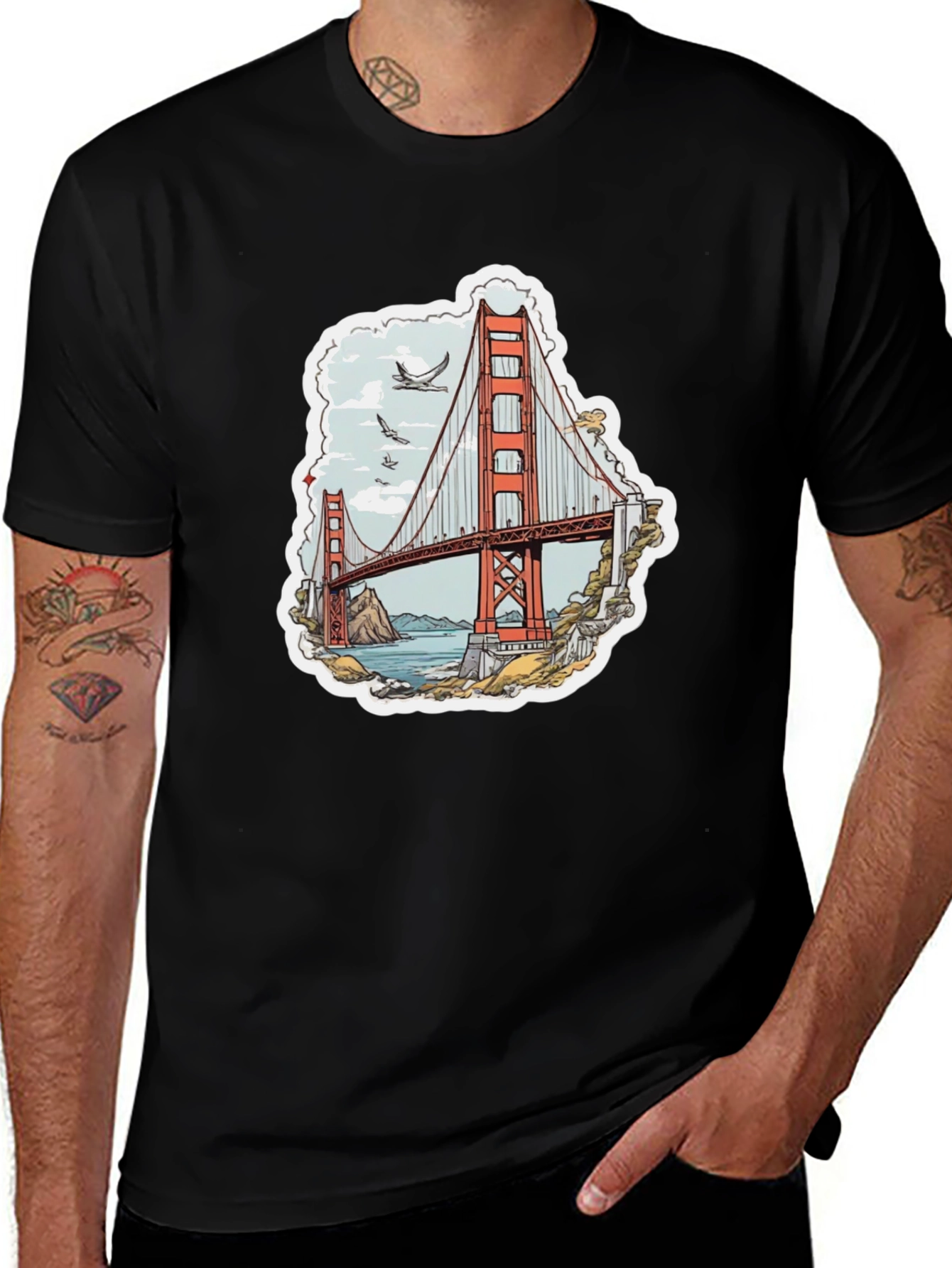 Golden Gate Bridge Graphic Tee - Black T-Shirt